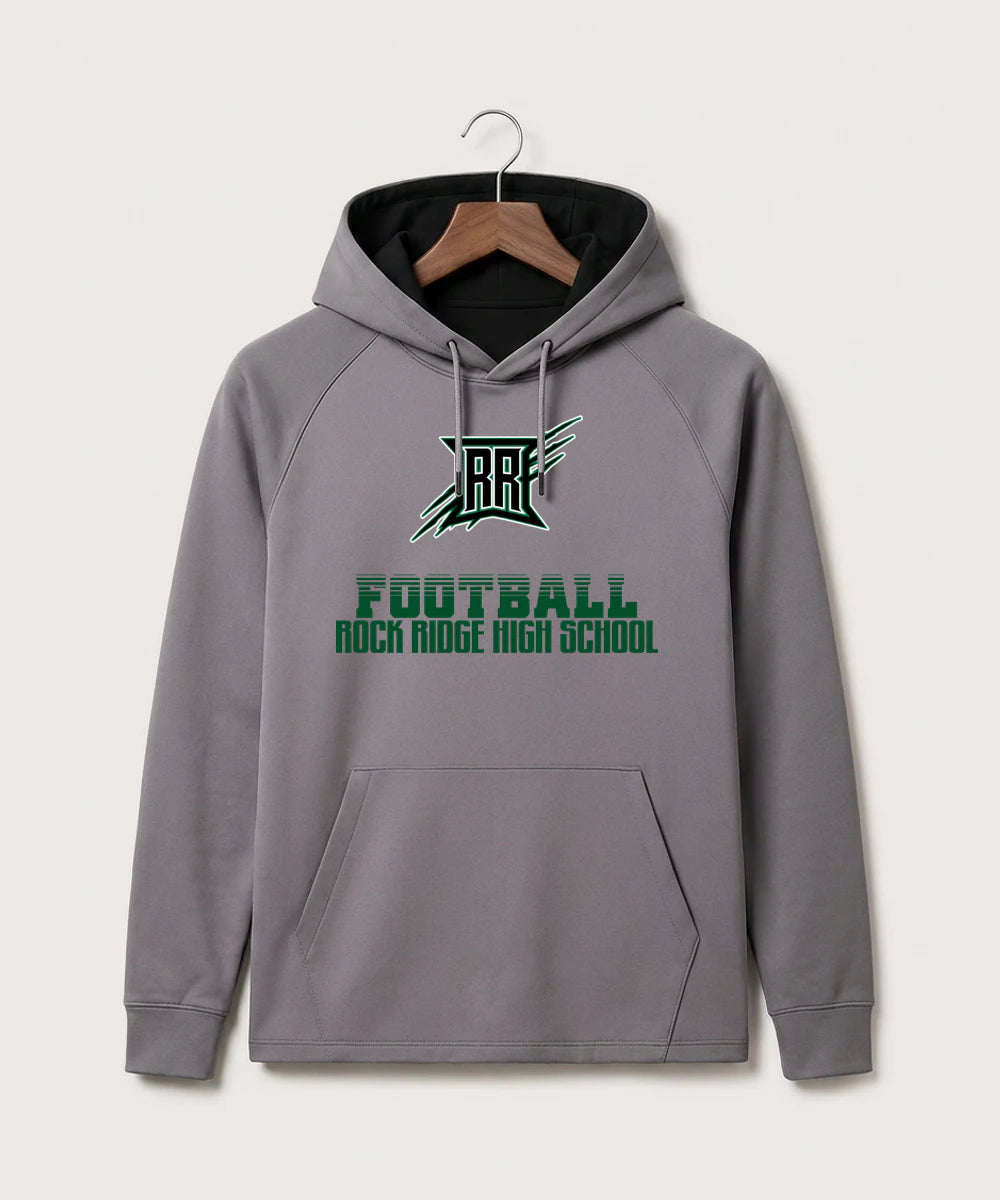 Rock Ridge High School Football (Boys) - Gray Hoodie - Full Front