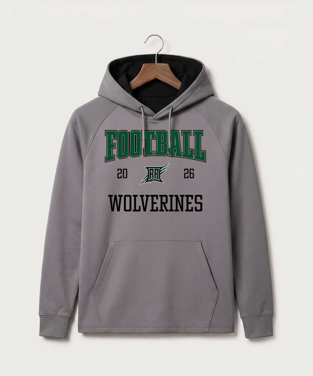 Rock Ridge High School Football (Boys) - Gray Hoodie - Full Front