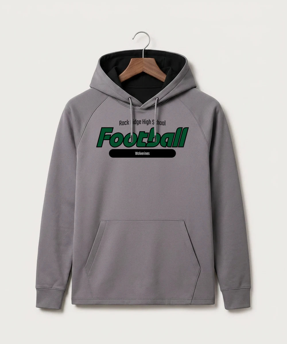 Rock Ridge High School Football (Boys) - Gray Hoodie - Full Front