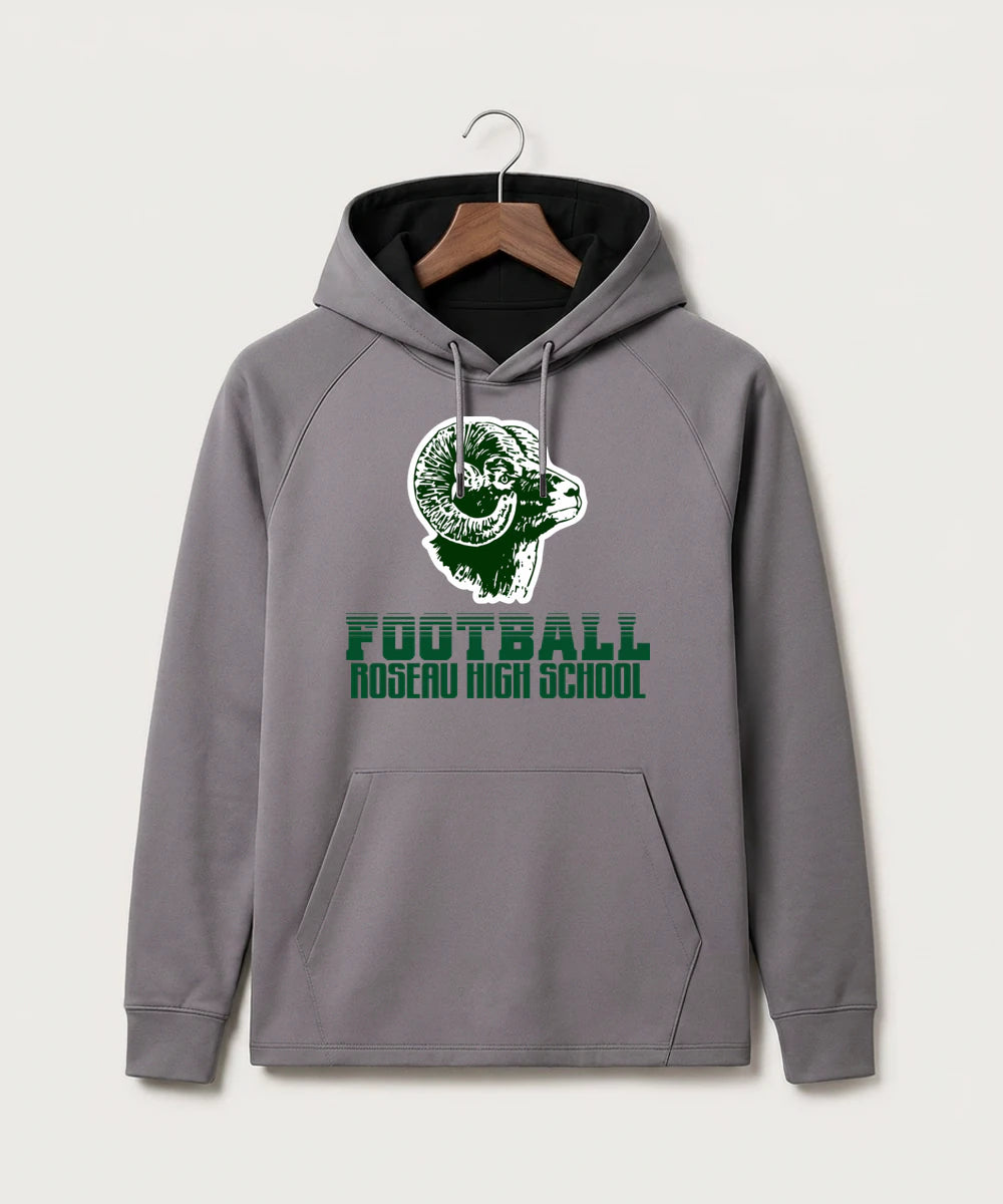 Roseau High School Football (Boys) - Gray Hoodie - Full Front