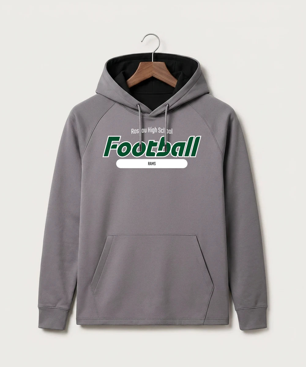 Roseau High School Football (Boys) - Gray Hoodie - Full Front