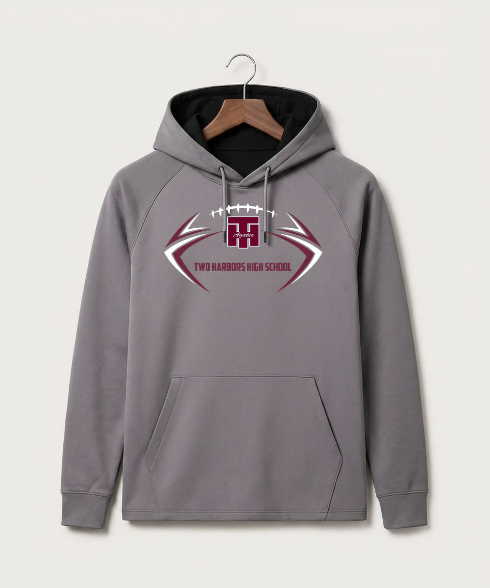Two Harbors High School Football (Boys) - Gray Hoodie - Full Front