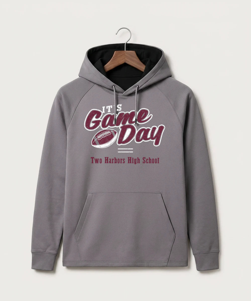 Two Harbors High School Football (Boys) - Gray Hoodie - Full Front