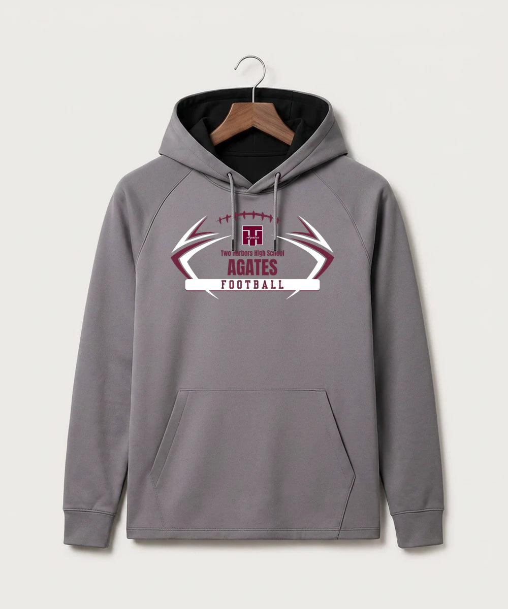 Two Harbors High School Football (Boys) - Gray Hoodie - Full Front