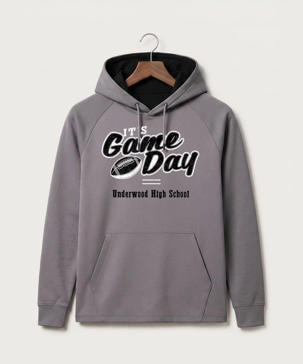 Underwood High School Football (Boys) - Gray Hoodie - Full Front
