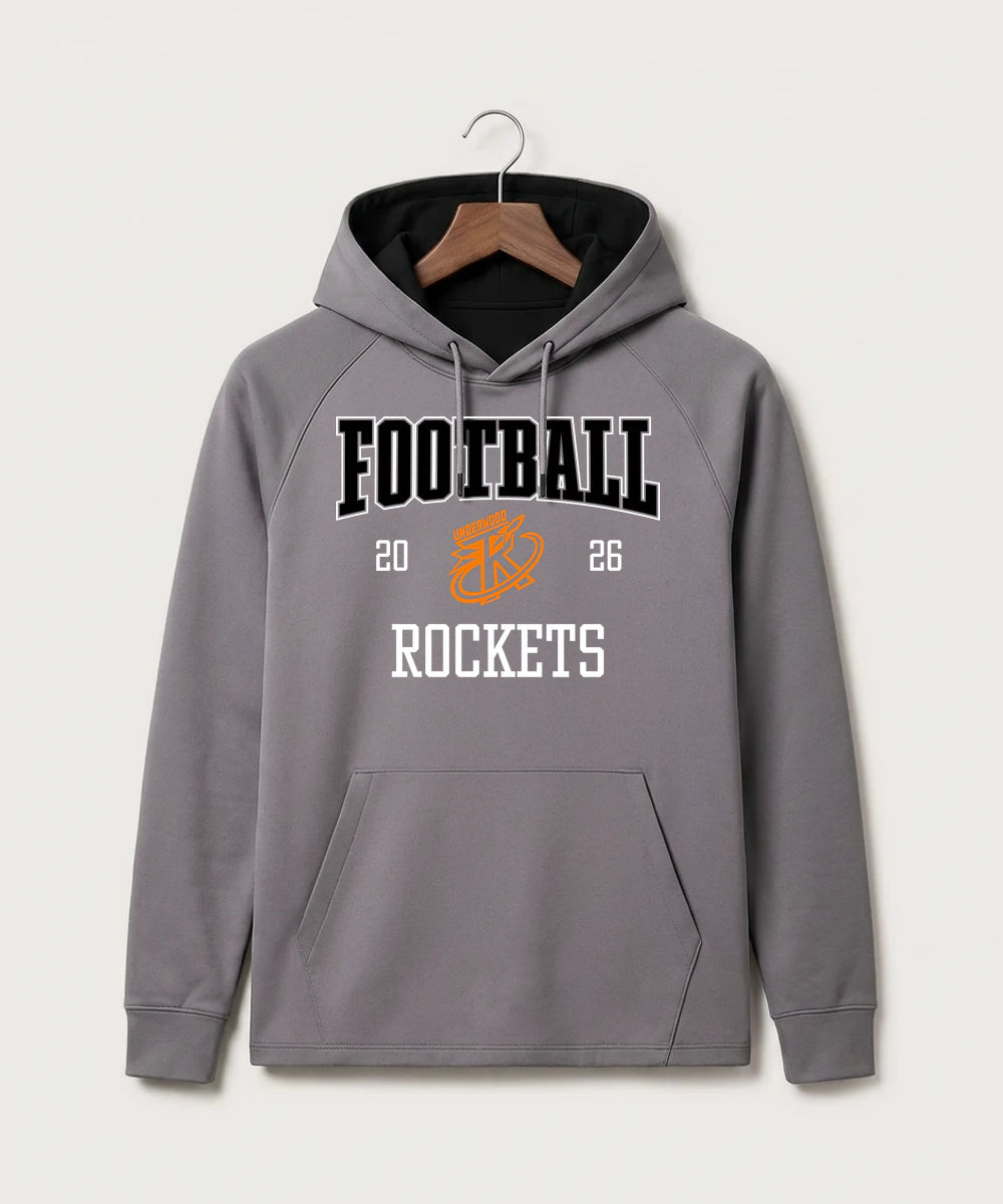 Underwood High School Football (Boys) - Gray Hoodie - Full Front