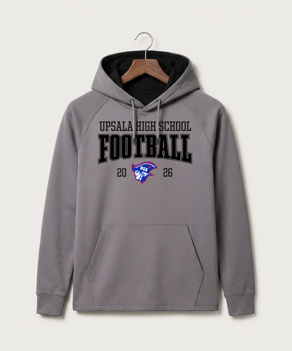 Upsala High School Football (Boys) - Gray Hoodie - Full Front