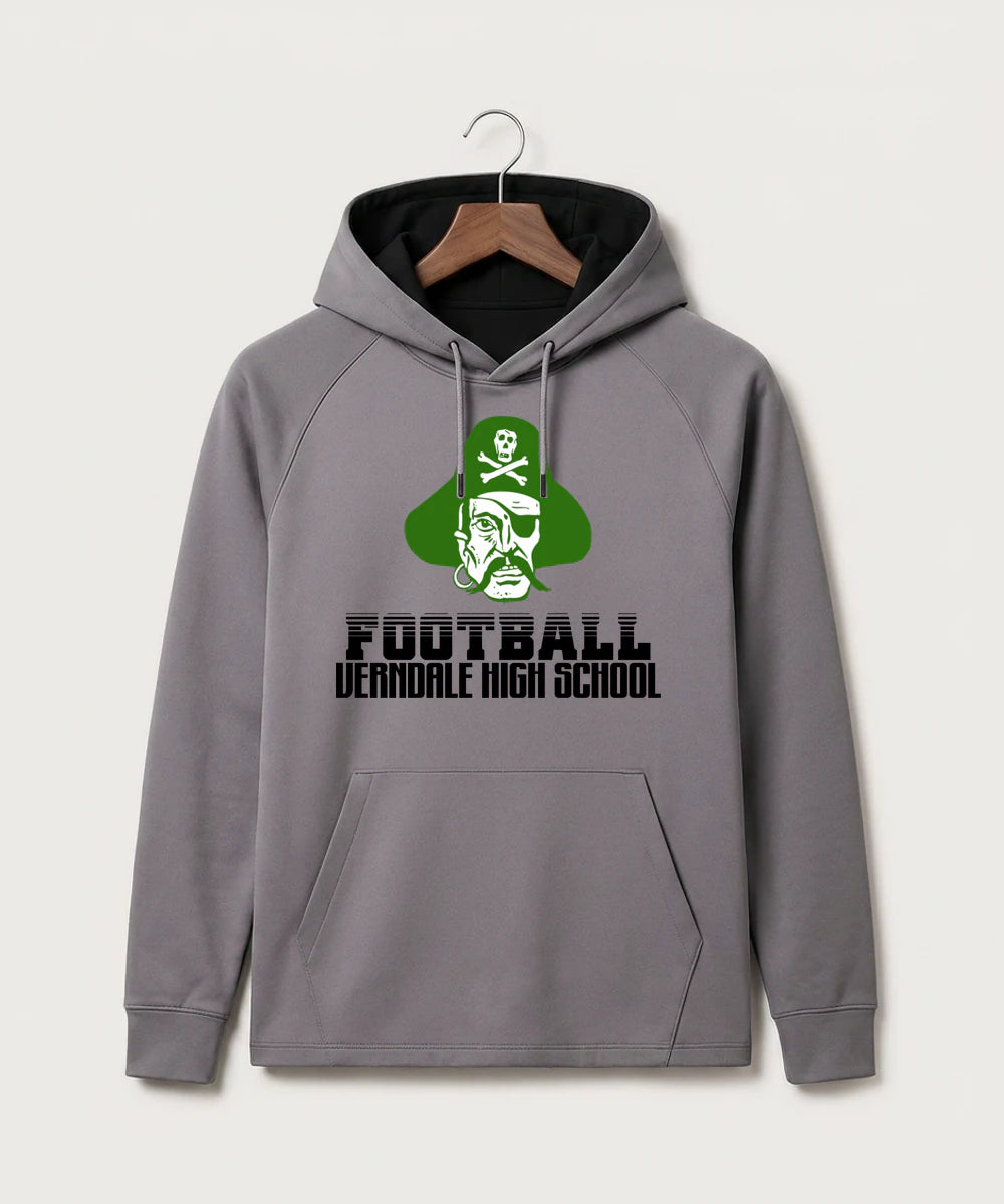 Verndale High School Football (Boys) - Gray Hoodie - Full Front