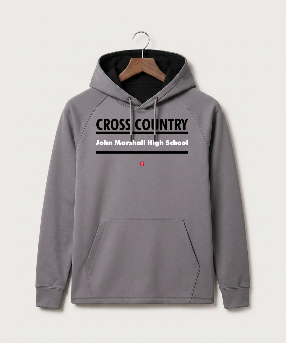 John Marshall High School Cross Country (Coed) - Gray Hoodie - Full Front