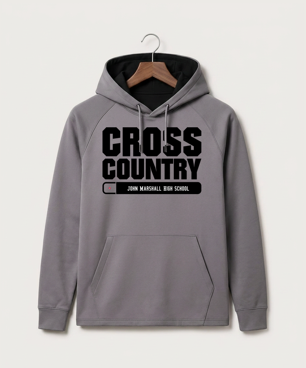 John Marshall High School Cross Country (Coed) - Gray Hoodie - Full Front