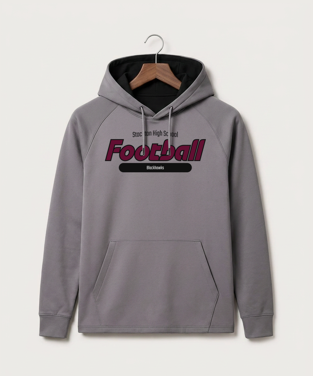 Stockton High School Football - Gray Hoodie - Full Front