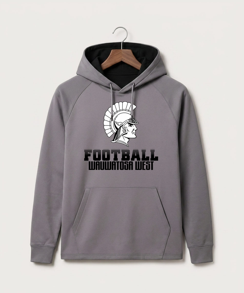 Wauwatosa West Football - Gray Hoodie - Full Front