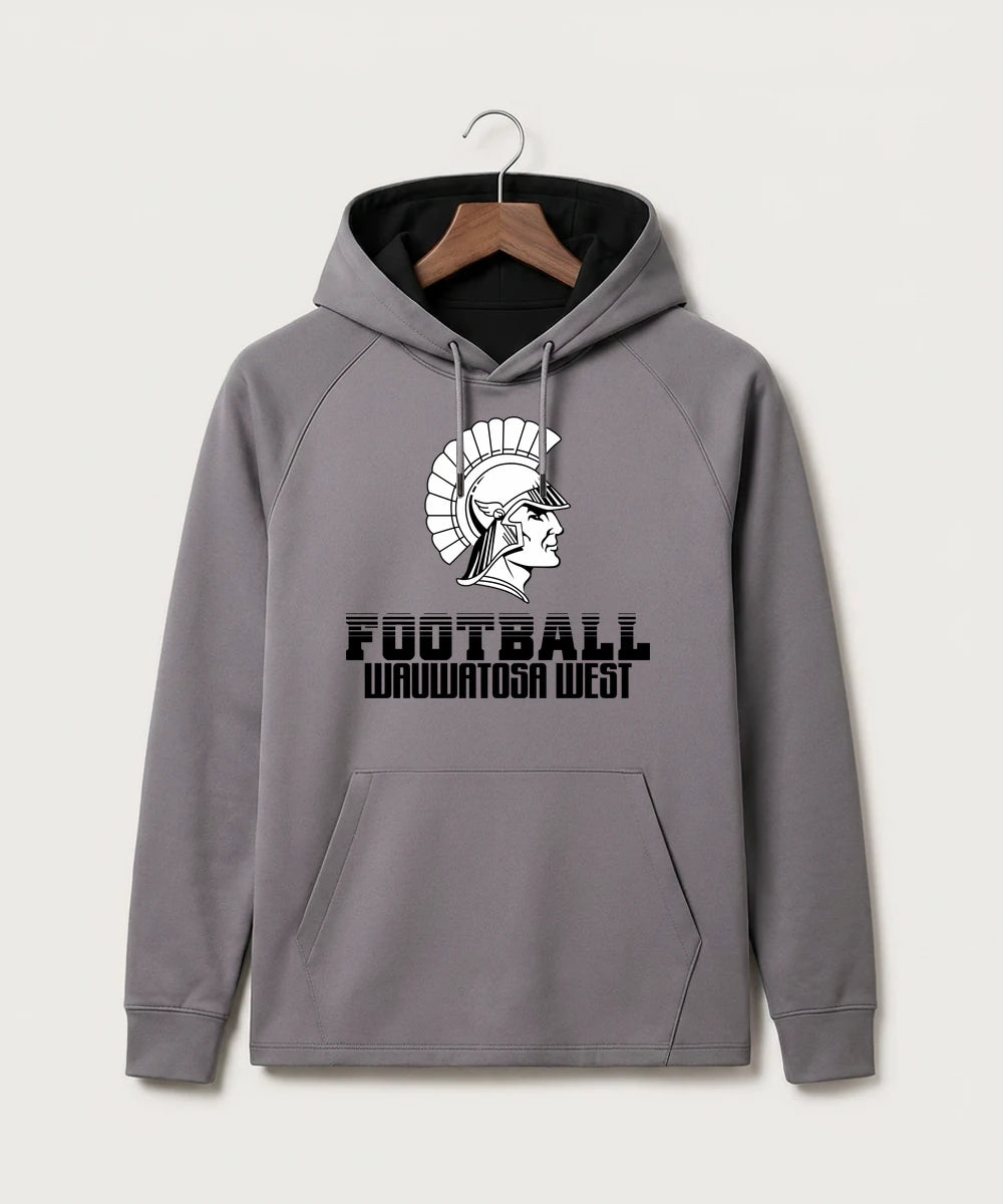 Wauwatosa West Football - Gray Hoodie - Full Front