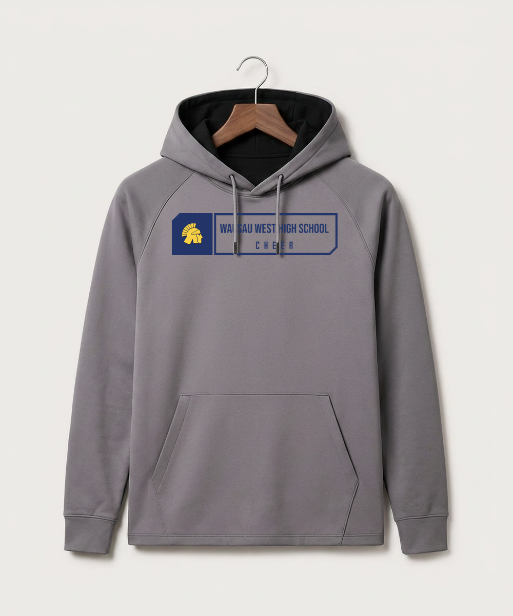 Wausau West High School Cheer - Gray Hoodie - Full Front