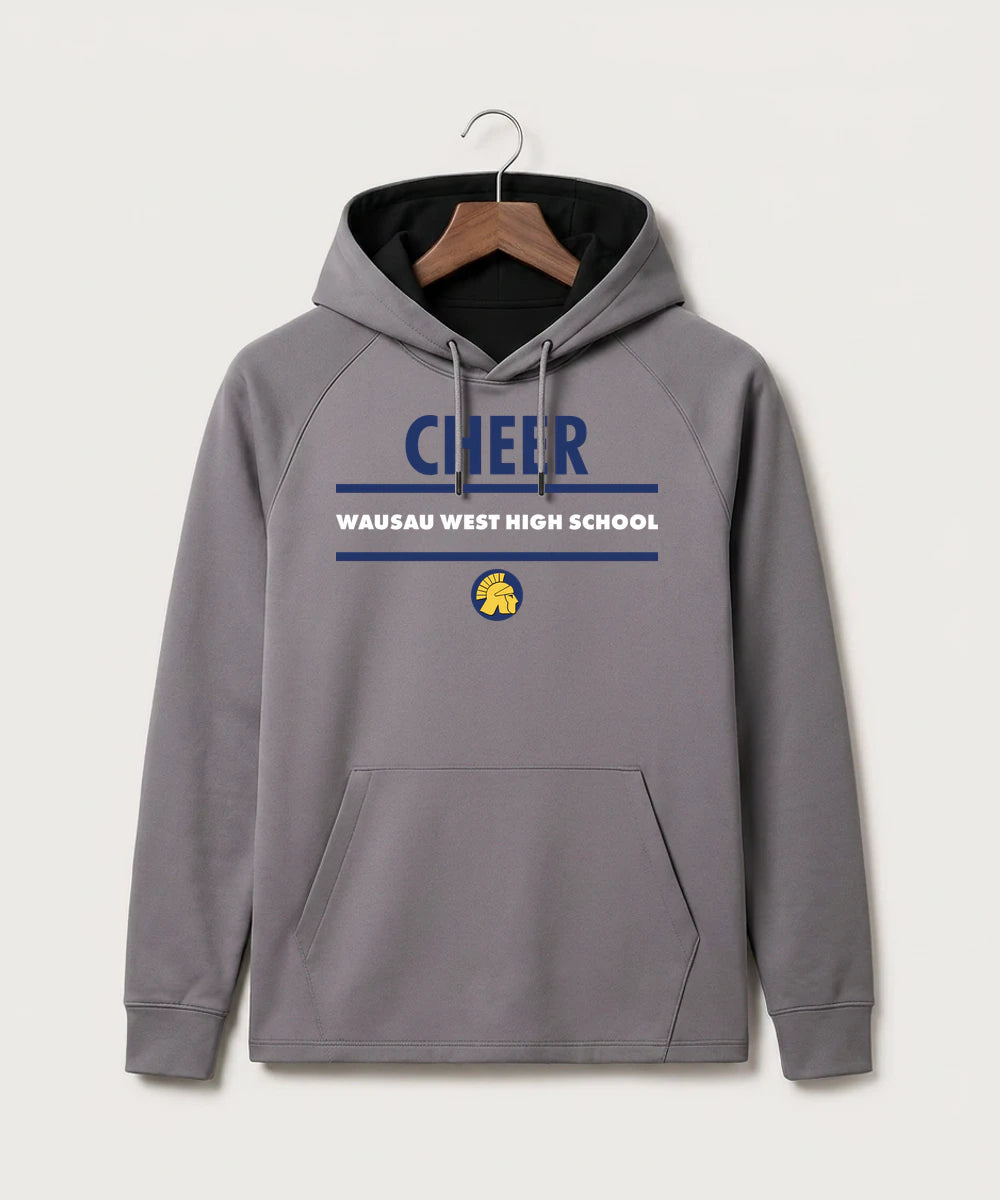 Wausau West High School Cheer - Gray Hoodie - Full Front