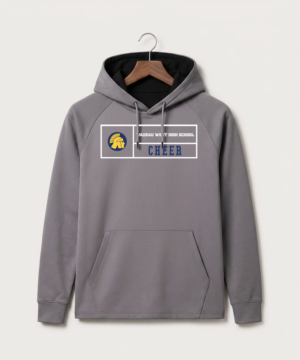Wausau West High School Cheer - Gray Hoodie - Full Front