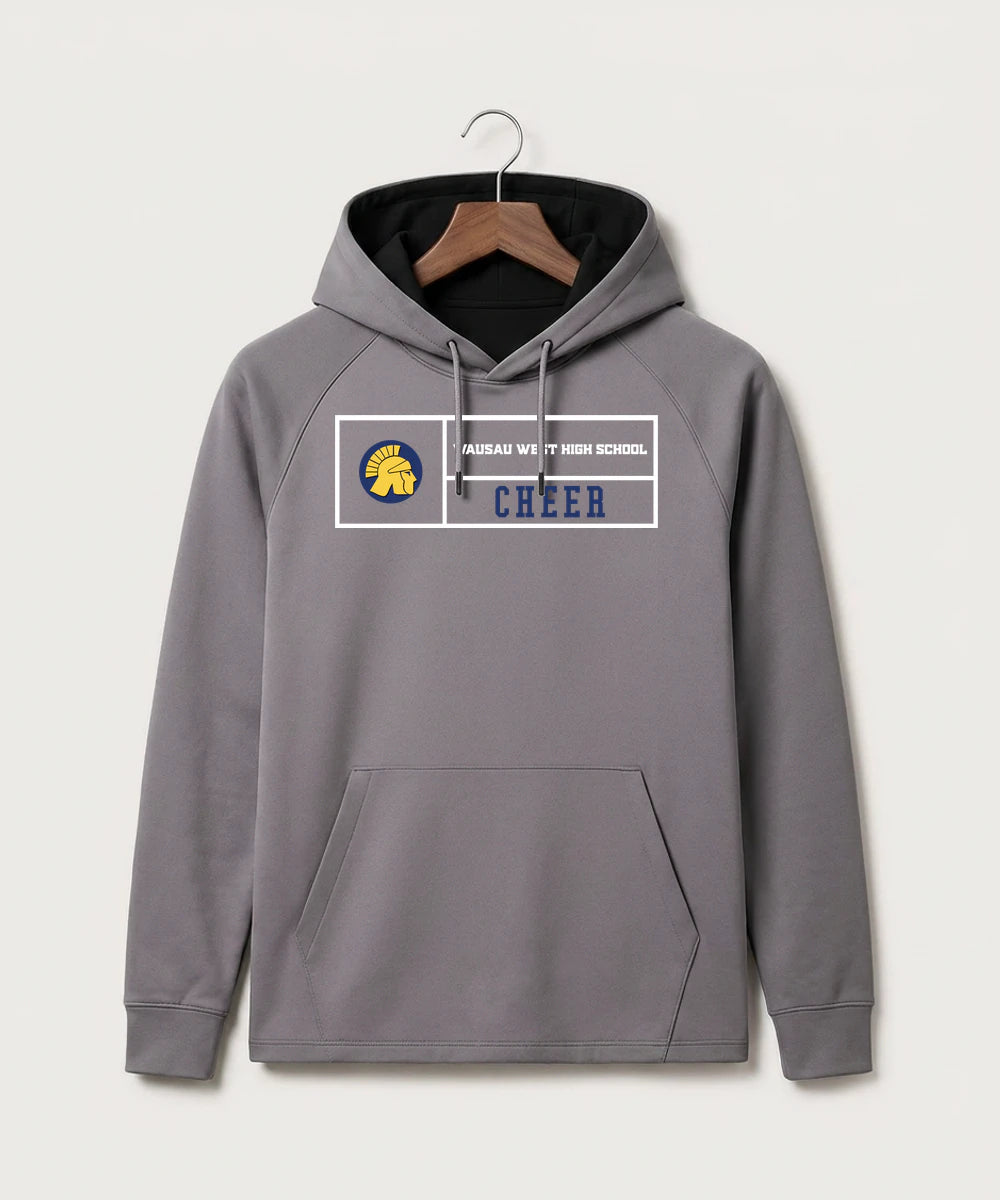 Wausau West High School Cheer - Gray Hoodie - Full Front