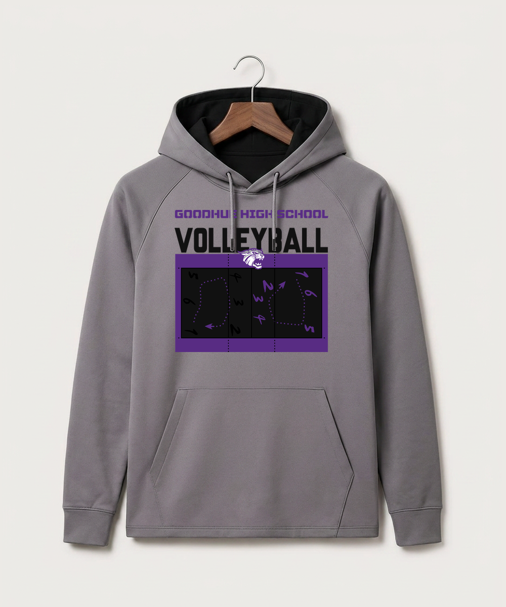 Goodhue High School Volleyball (Girls) - Gray Hoodie - Full Front