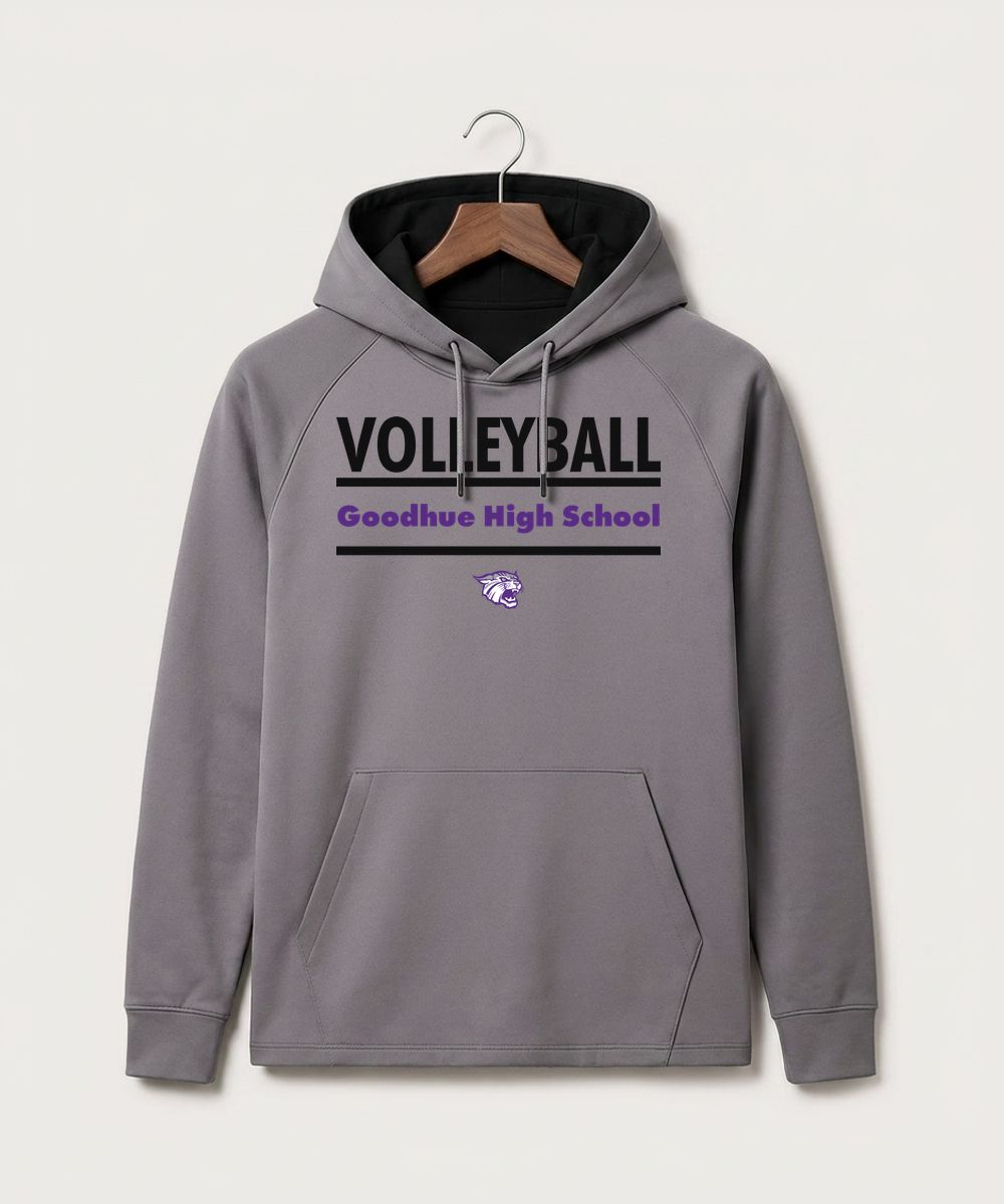 Goodhue High School Volleyball (Girls) - Gray Hoodie - Full Front