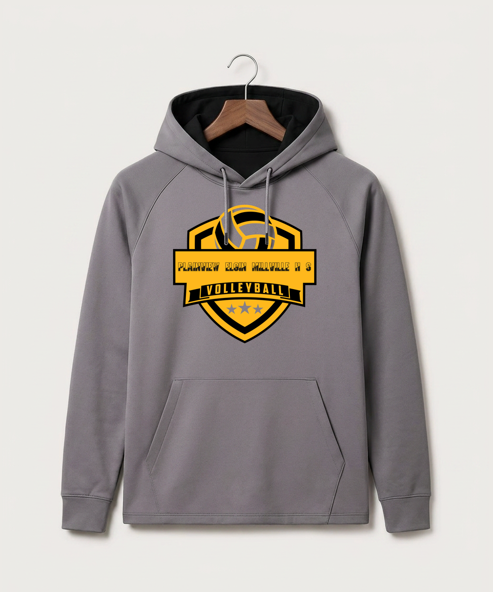 Plainview Elgin Millville H S Volleyball (Girls) - Gray Hoodie - Full Front