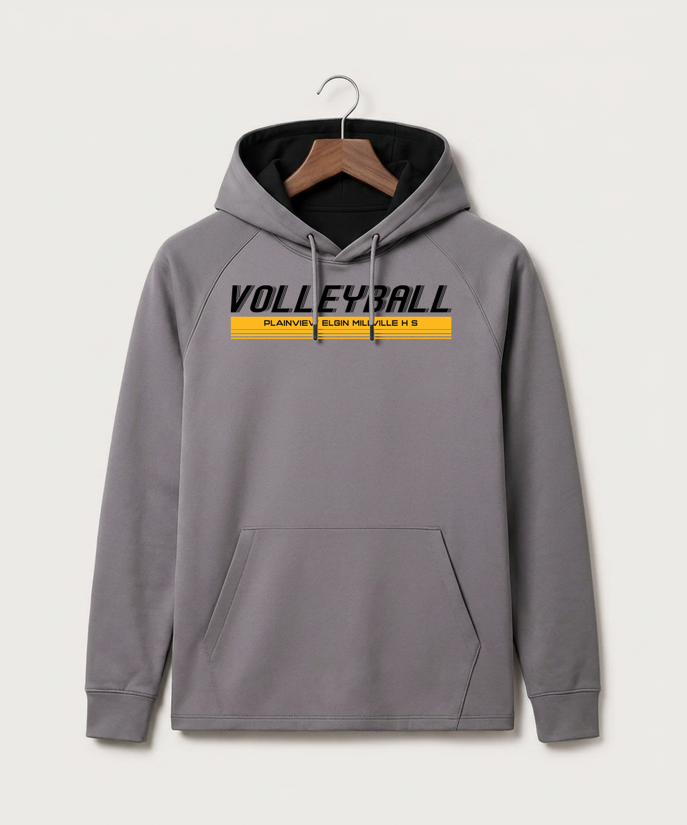 Plainview Elgin Millville H S Volleyball (Girls) - Gray Hoodie - Full Front