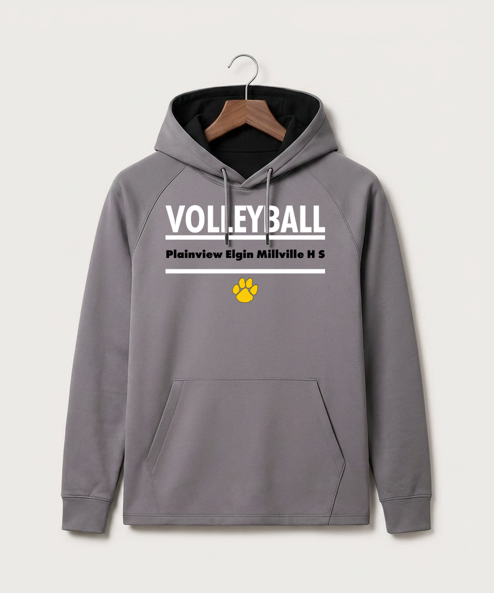 Plainview Elgin Millville H S Volleyball (Girls) - Gray Hoodie - Full Front