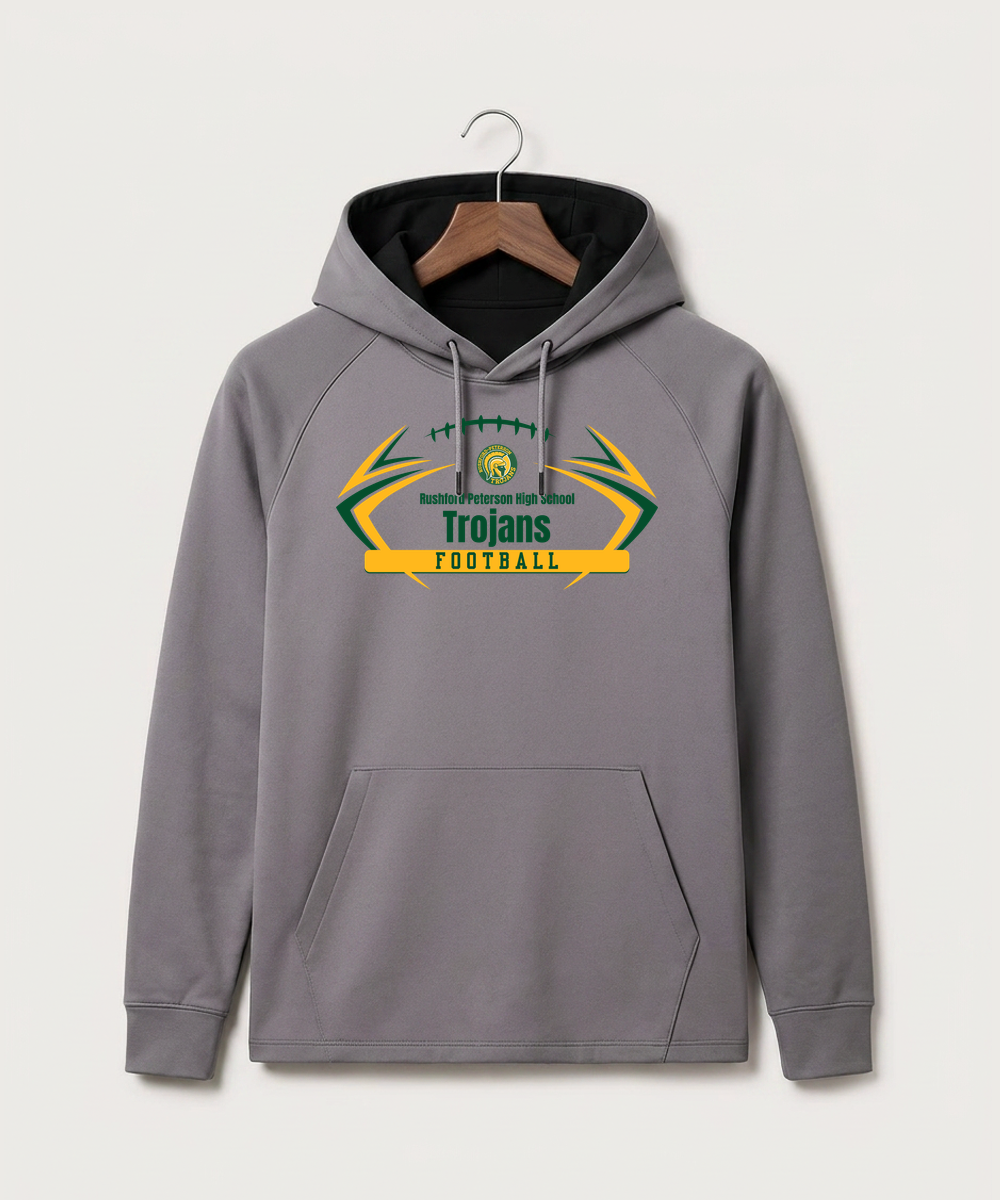 Rushford Peterson High School Football (Boys) - Gray Hoodie - Full Front