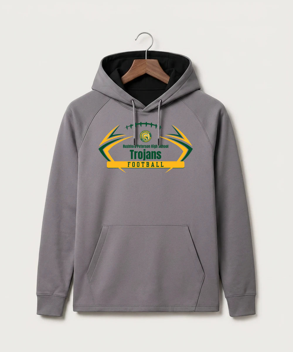 Rushford Peterson High School Football (Boys) - Gray Hoodie - Full Front