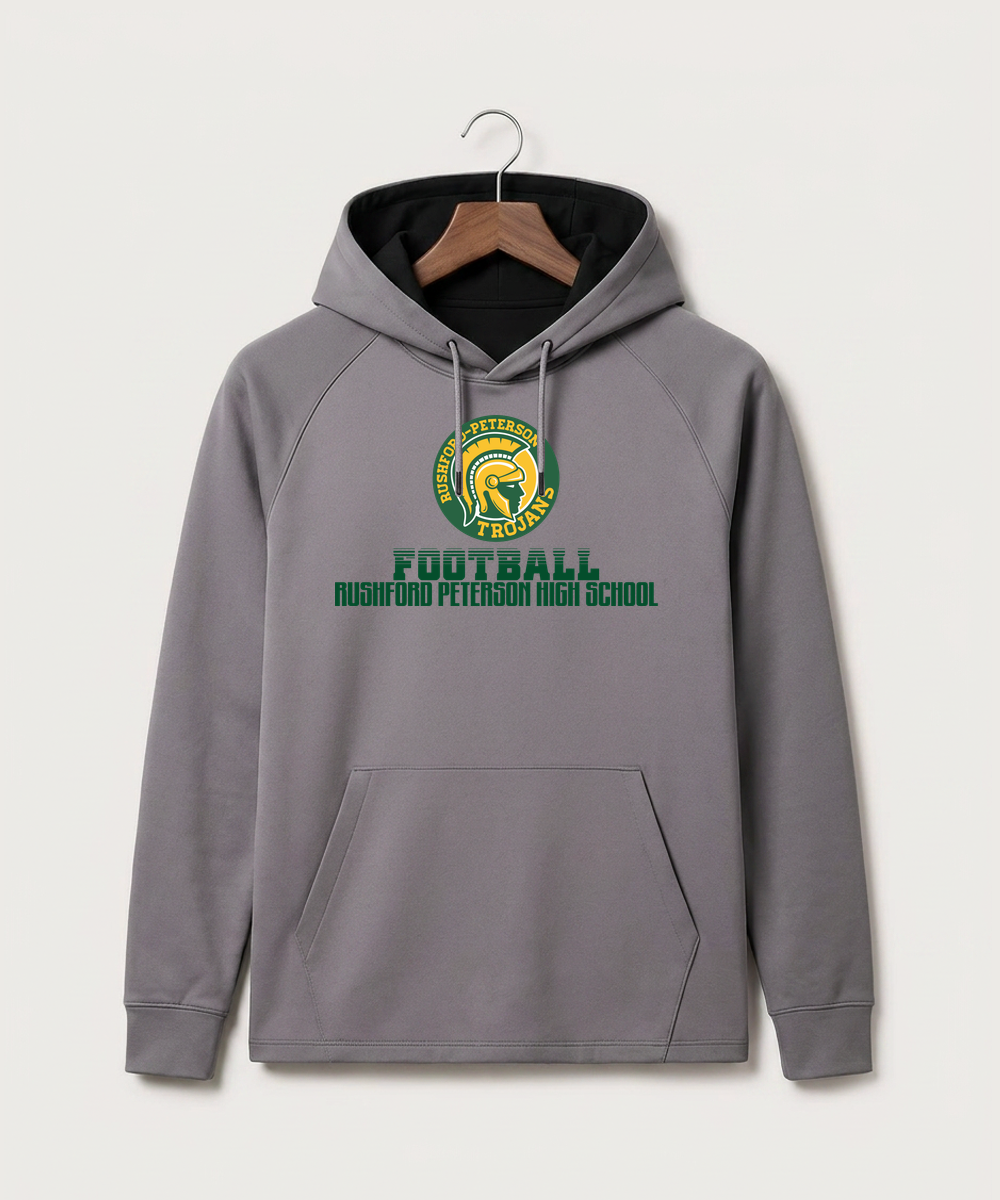 Rushford Peterson High School Football (Boys) - Gray Hoodie - Full Front