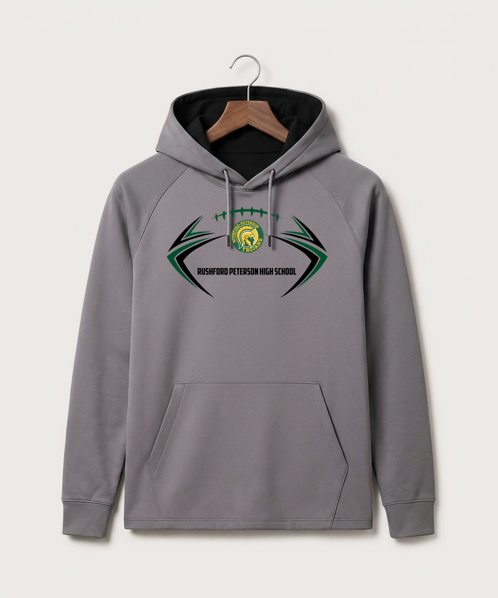 Rushford Peterson High School Football (Boys) - Gray Hoodie - Full Front