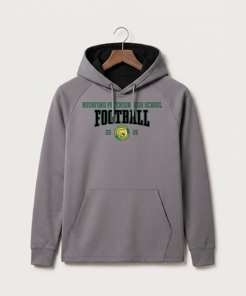 Rushford Peterson High School Football (Boys) - Gray Hoodie - Full Front