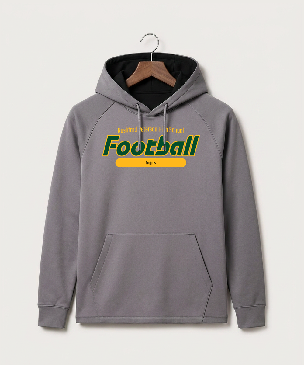 Rushford Peterson High School Football (Boys) - Gray Hoodie - Full Front