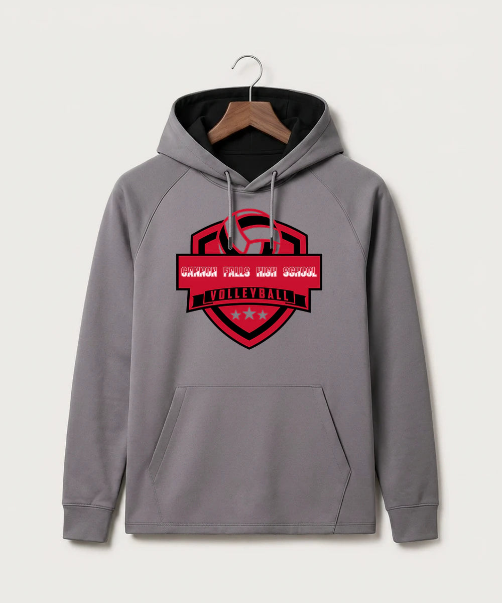 Cannon Falls High School Volleyball (Girls) - Gray Hoodie - Full Front
