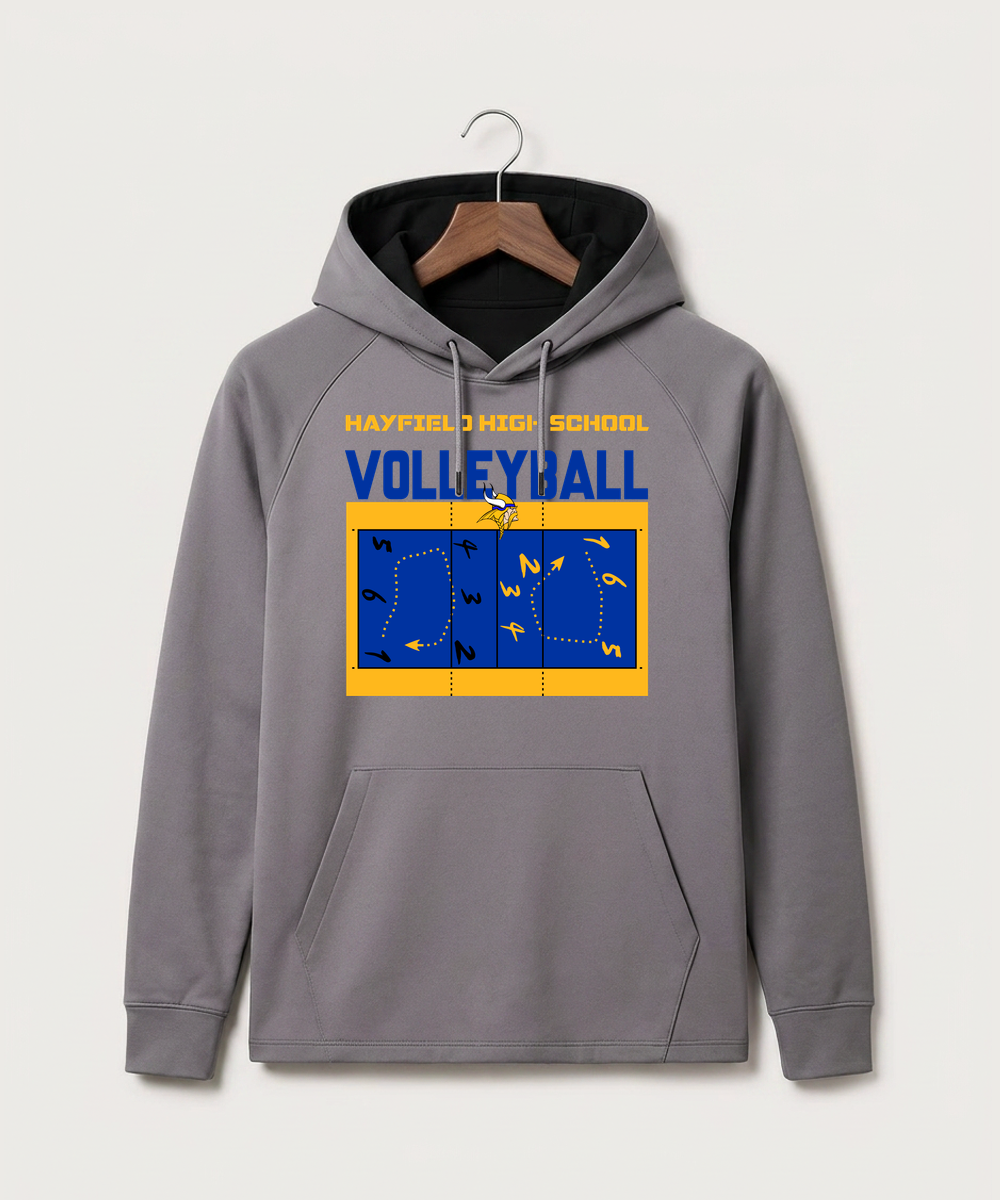 Hayfield High School Volleyball (Girls) - Gray Hoodie - Full Front
