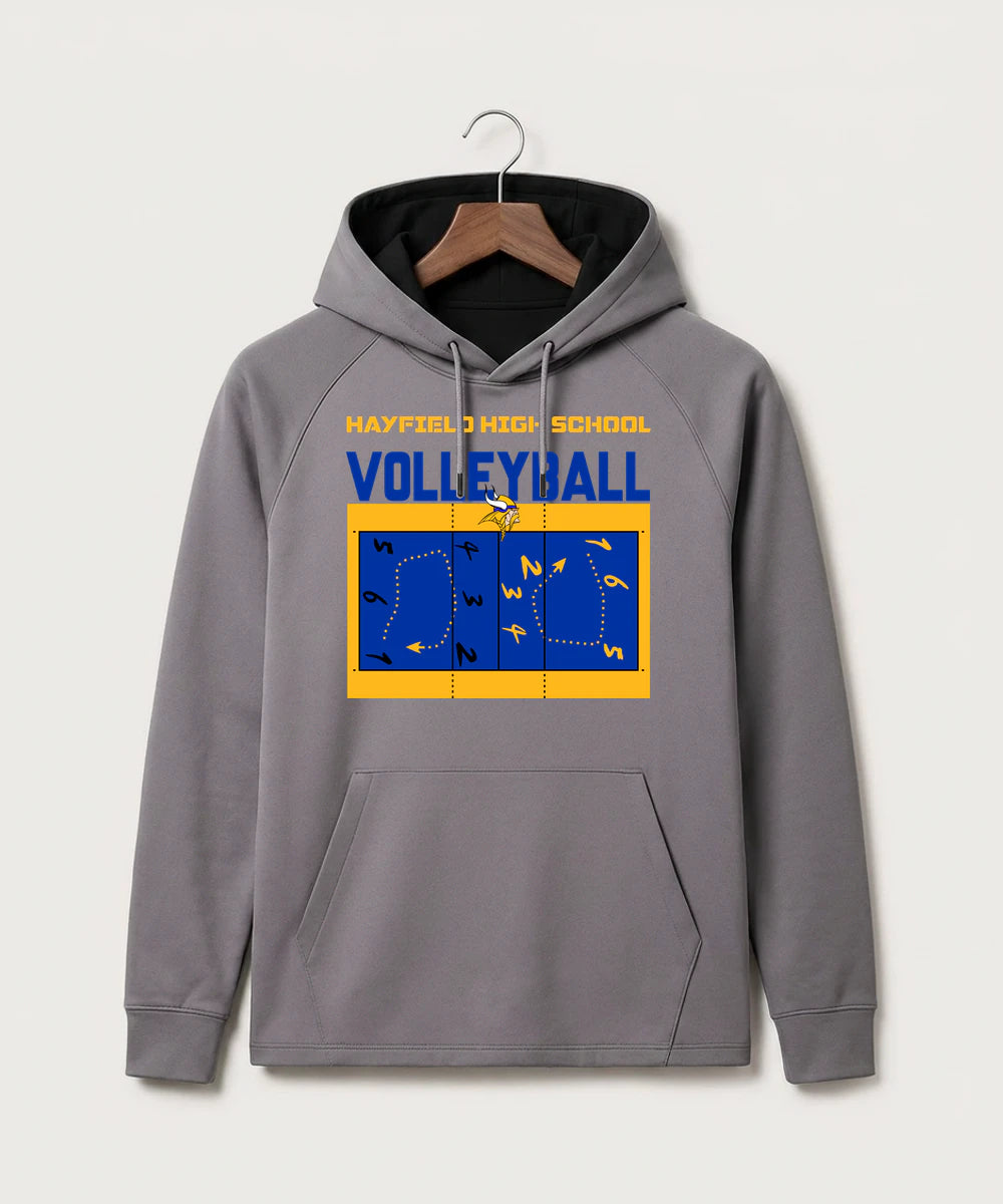 Hayfield High School Volleyball (Girls) - Gray Hoodie - Full Front