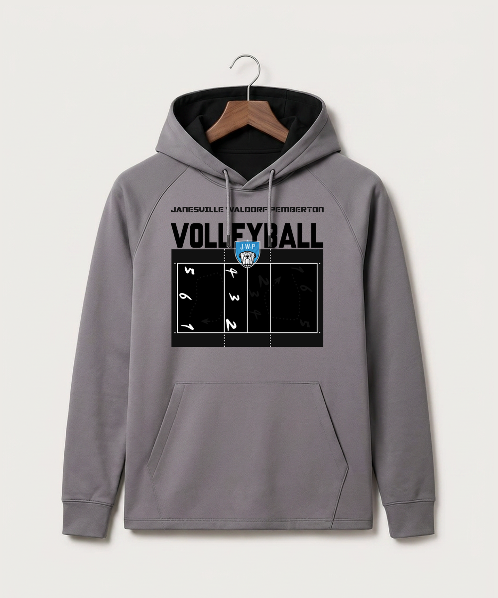 Janesville Waldorf Pemberton Volleyball (Girls) - Gray Hoodie - Full Front