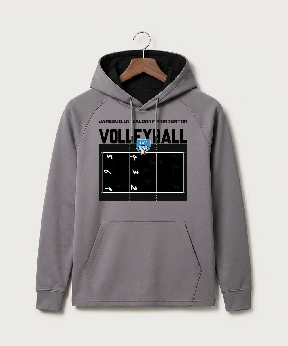 Janesville Waldorf Pemberton Volleyball (Girls) - Gray Hoodie - Full Front