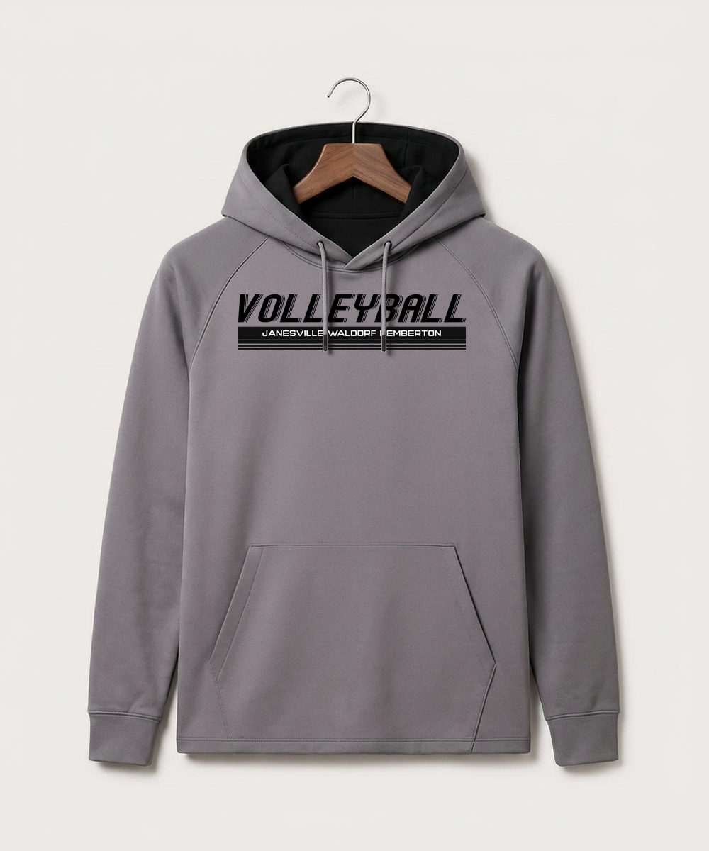 Janesville Waldorf Pemberton Volleyball (Girls) - Gray Hoodie - Full Front