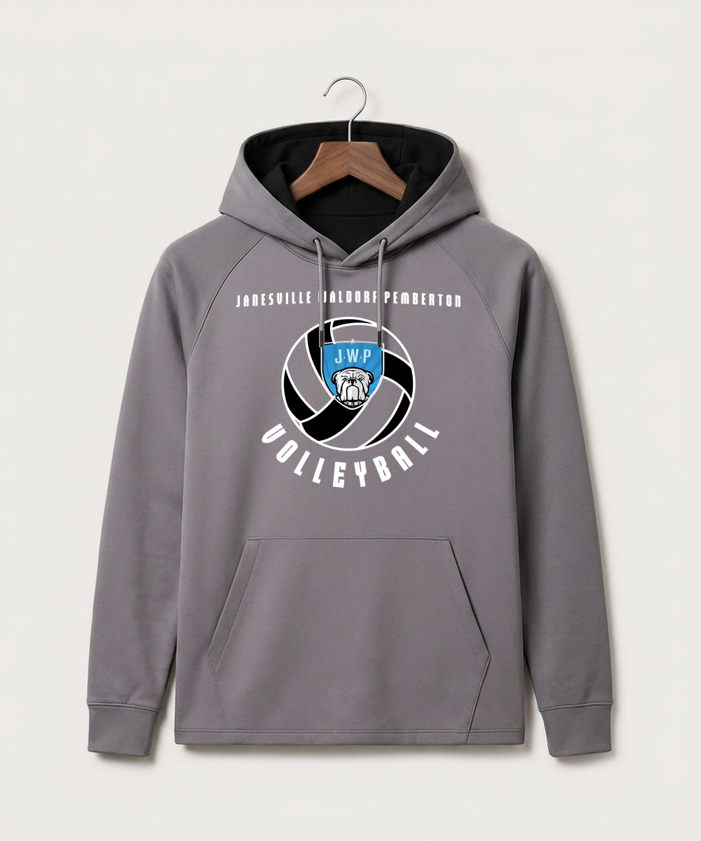 Janesville Waldorf Pemberton Volleyball (Girls) - Gray Hoodie - Full Front