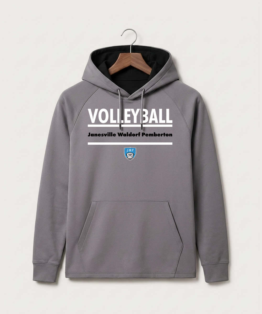 Janesville Waldorf Pemberton Volleyball (Girls) - Gray Hoodie - Full Front