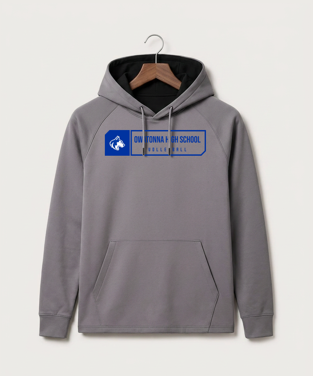 Owatonna High School Volleyball (Girls) - Gray Hoodie - Full Front