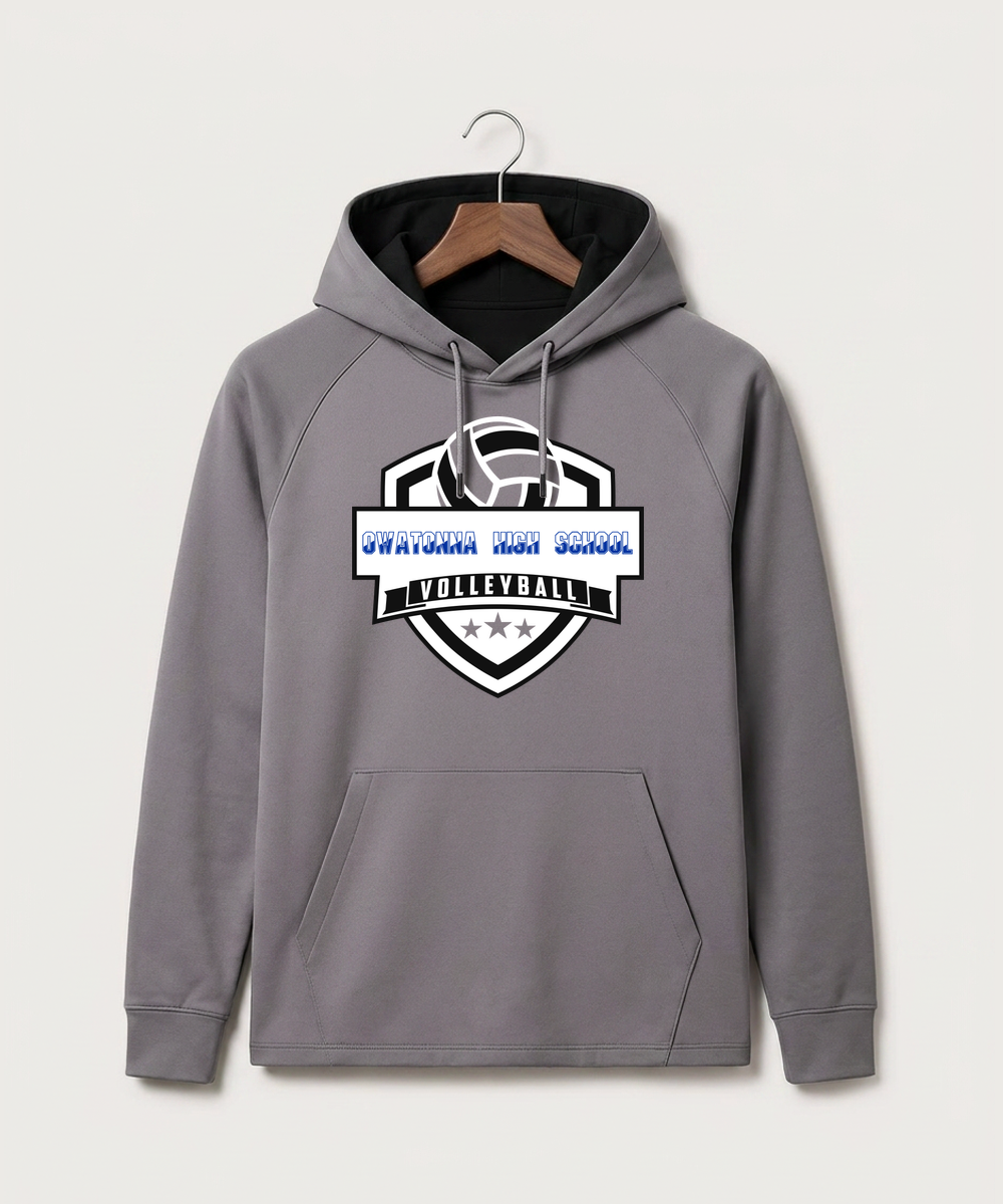 Owatonna High School Volleyball (Girls) - Gray Hoodie - Full Front