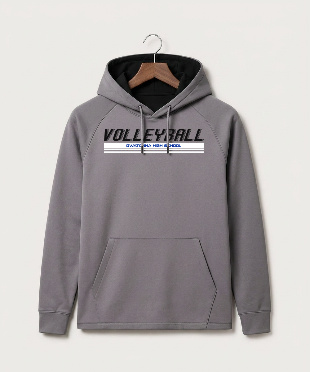 Owatonna High School Volleyball (Girls) - Gray Hoodie - Full Front