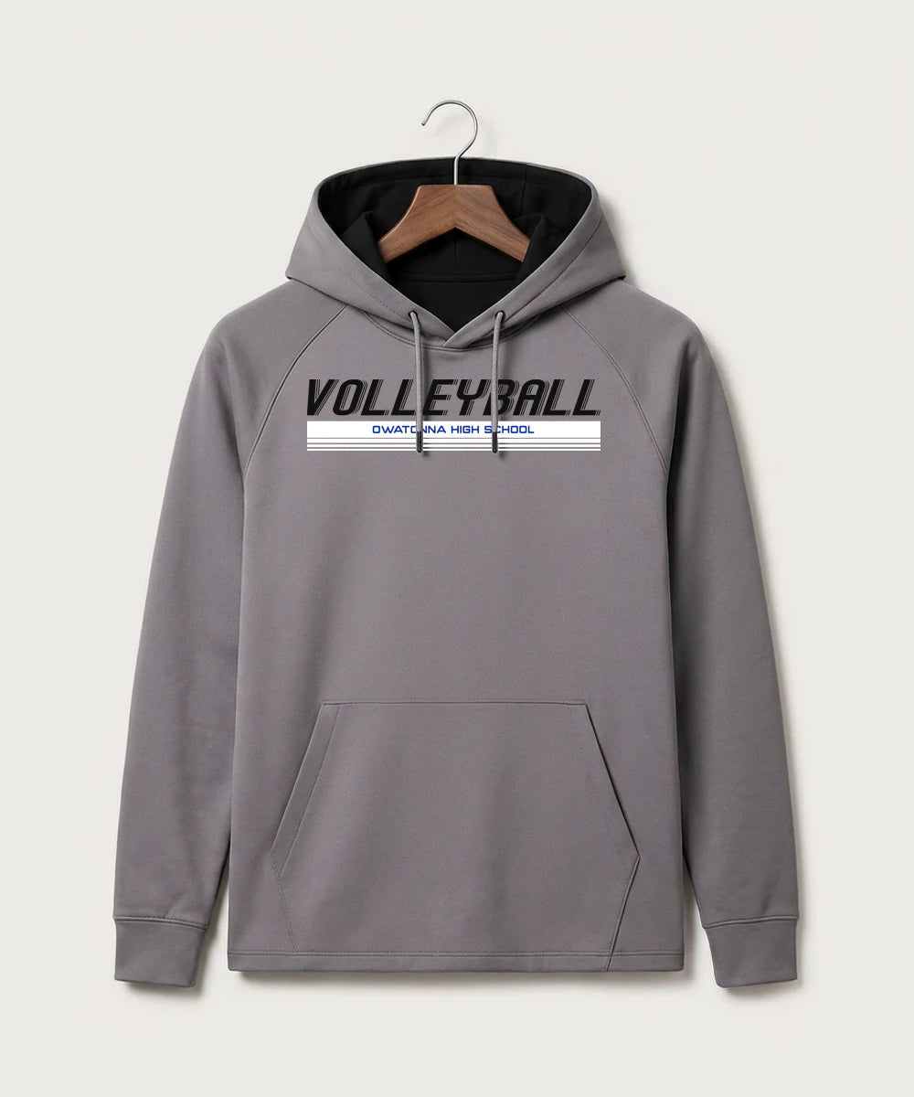 Owatonna High School Volleyball (Girls) - Gray Hoodie - Full Front