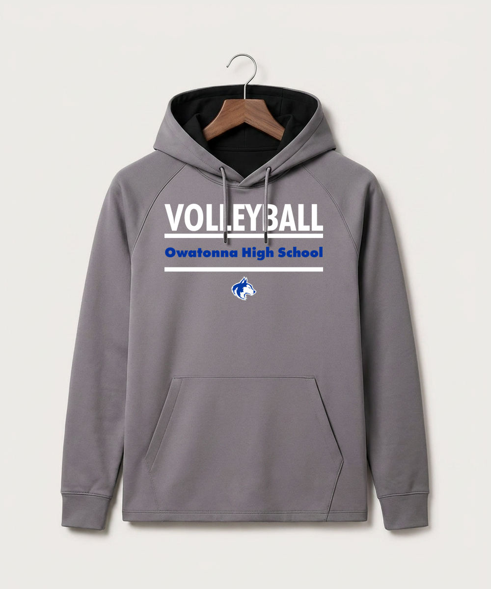 Owatonna High School Volleyball (Girls) - Gray Hoodie - Full Front