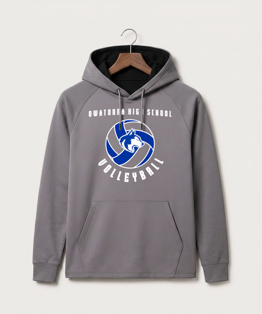 Owatonna High School Volleyball (Girls) - Gray Hoodie - Full Front