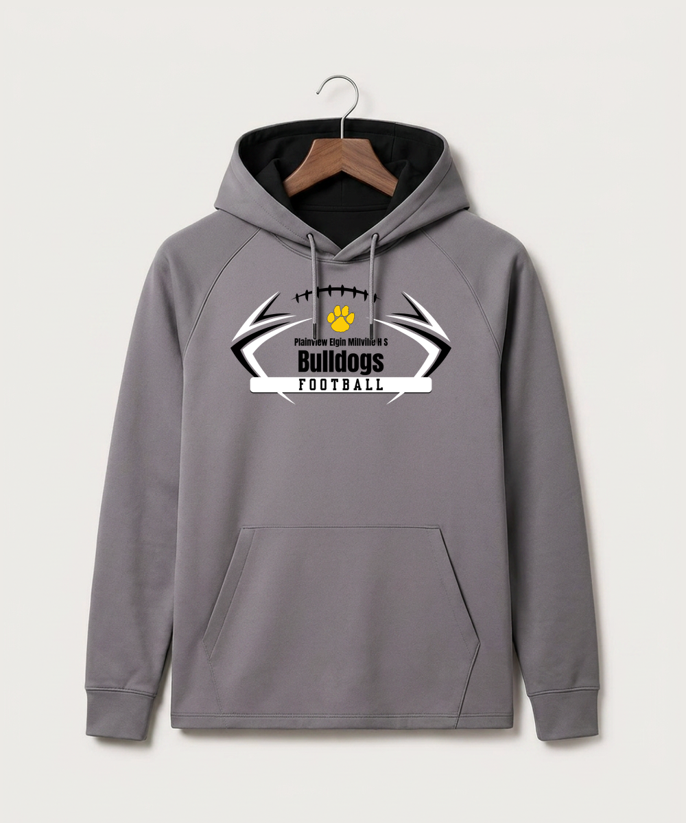 Plainview Elgin Millville H S Football (Boys) - Gray Hoodie - Full Front