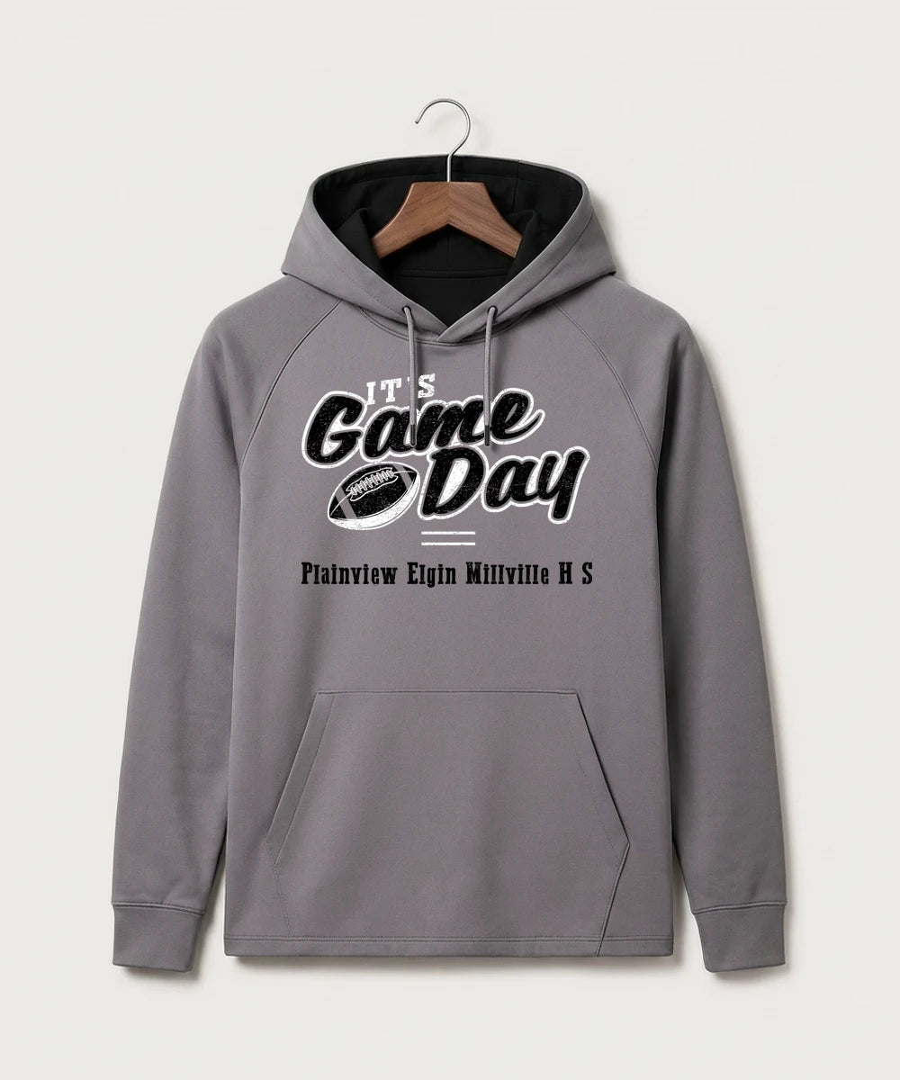 Plainview Elgin Millville H S Football (Boys) - Gray Hoodie - Full Front