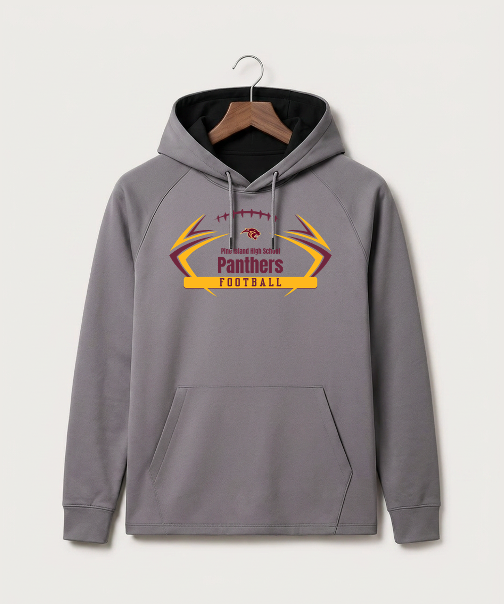 Pine Island High School Football (Boys) - Gray Hoodie - Full Front