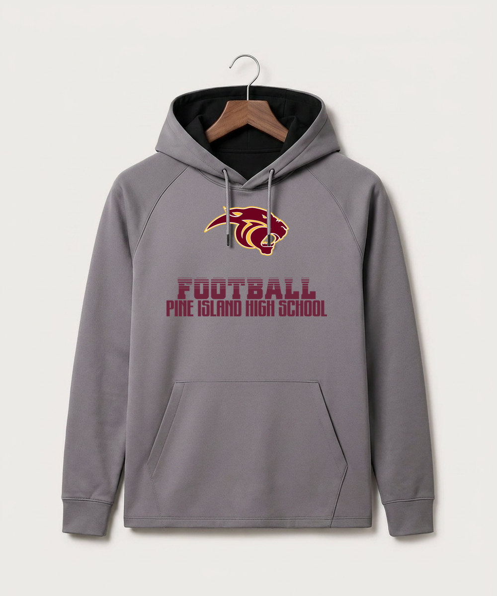 Pine Island High School Football (Boys) - Gray Hoodie - Full Front
